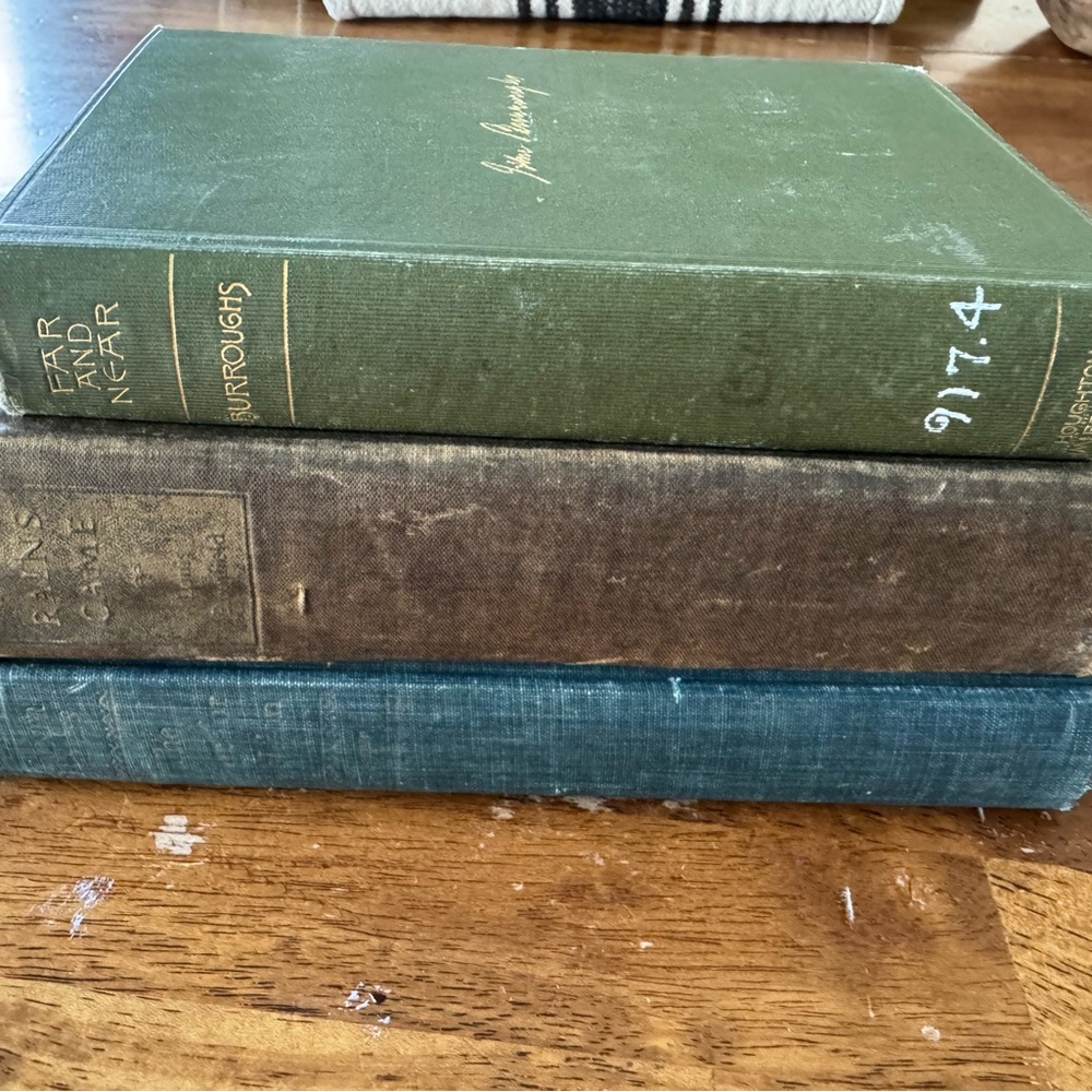 Vintage Book Set - Green, Brown, and Blue Covers